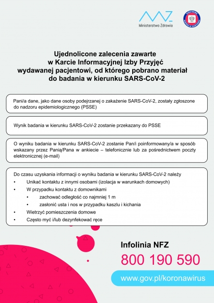 zalecenia po pobraniu